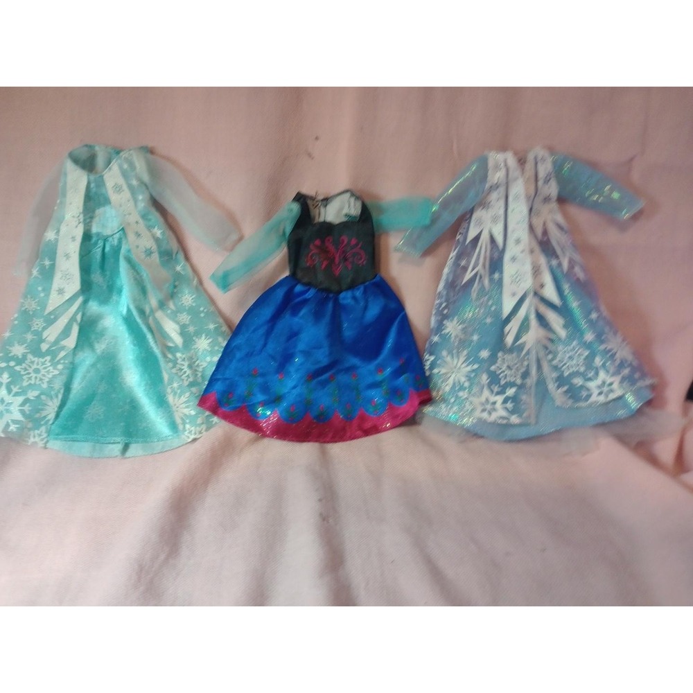 Disney Frozen JAKKS Pacific Elsa Anna Doll Clothes Dresses Gowns Lot of 3 Tagged